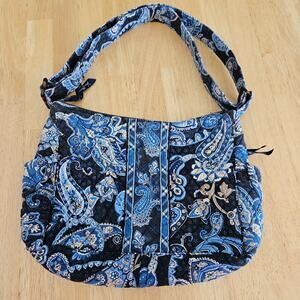 SALE Vera Bradley VTG Windsor Purse Shoulder Bag Blue Paisley Quilted